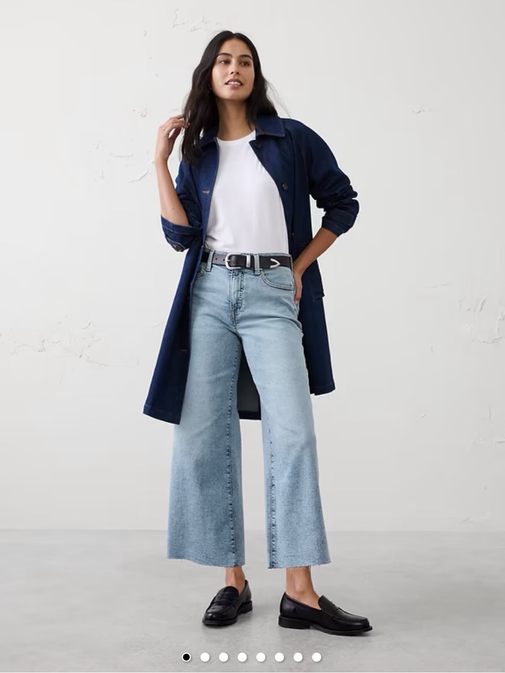 Banana Republic Factory Light Blue Wide-Leg Cropped Jeans